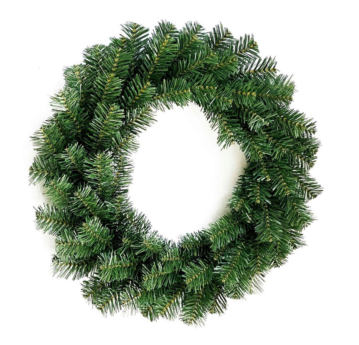 Műfenyő Koszorú Átmérő Kb. 50cm - sötétzöld, Basics, műanyag (50/50/7cm)