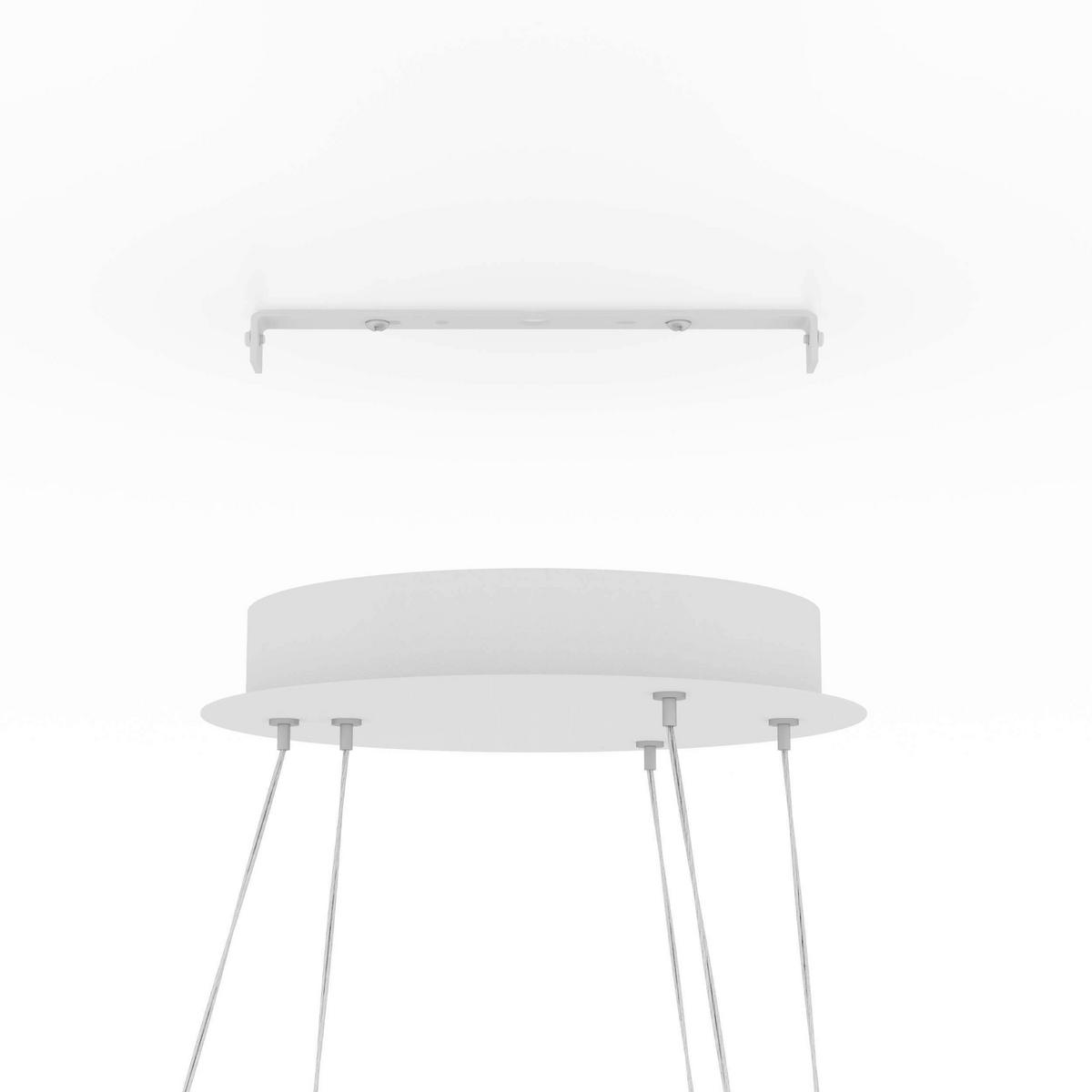 LED- Hängeleuchte Lobinero-Z H: 110 cm - Weiß, Design, Kunststoff/Metall (58/110cm) - Eglo