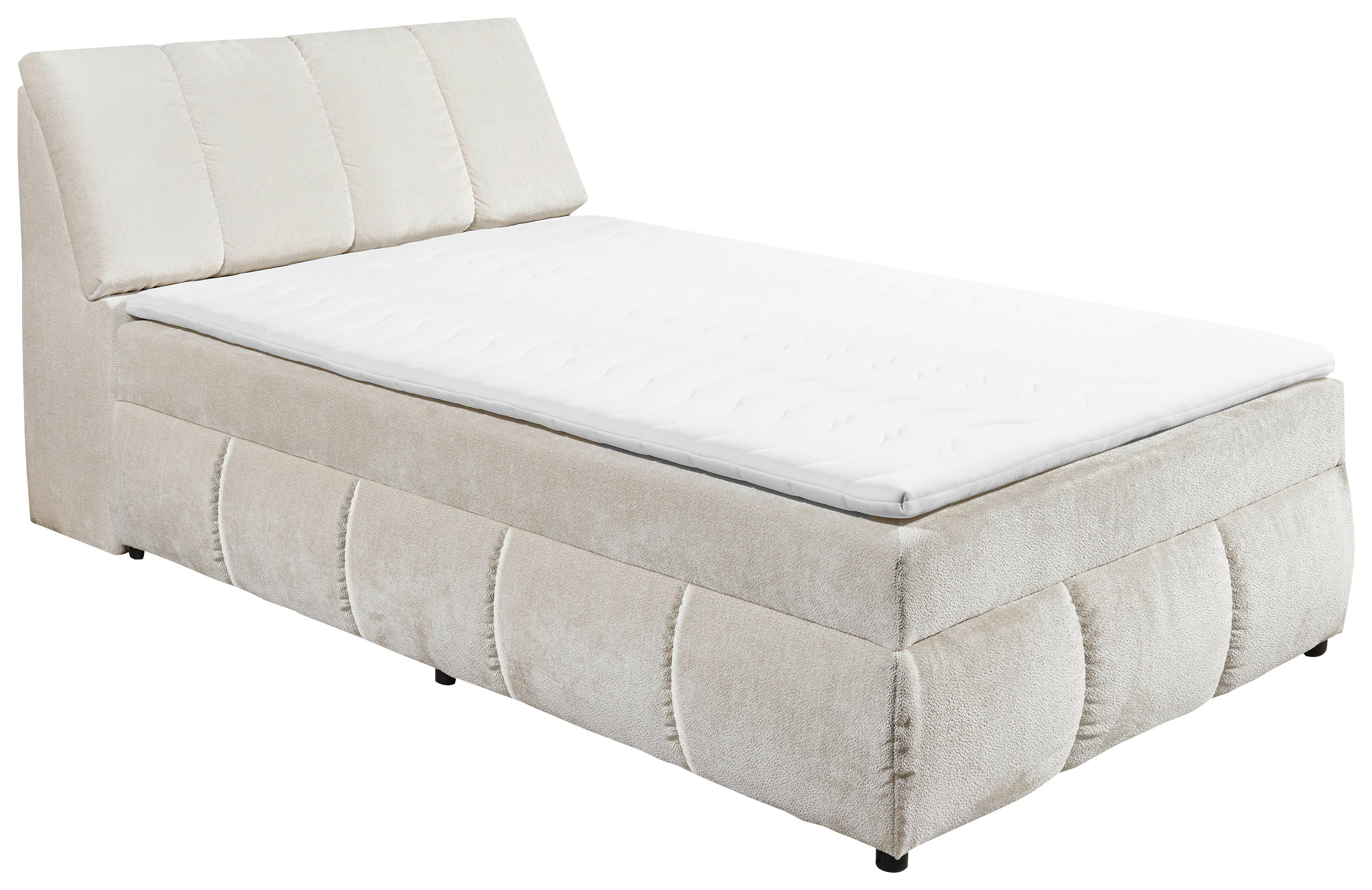 Boxbett Mit Topper+bettkasten 120x200 Cm Valencia - Beige/Schwarz, MODERN, Holzwerkstoff/Textil (120/200cm) - MID.YOU