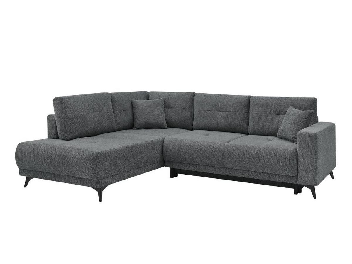 Rohová sedačka TEXAS, levá, tmavě šedá - černá/tmavě šedá, Konvenční, dřevo (203/259cm) - Based