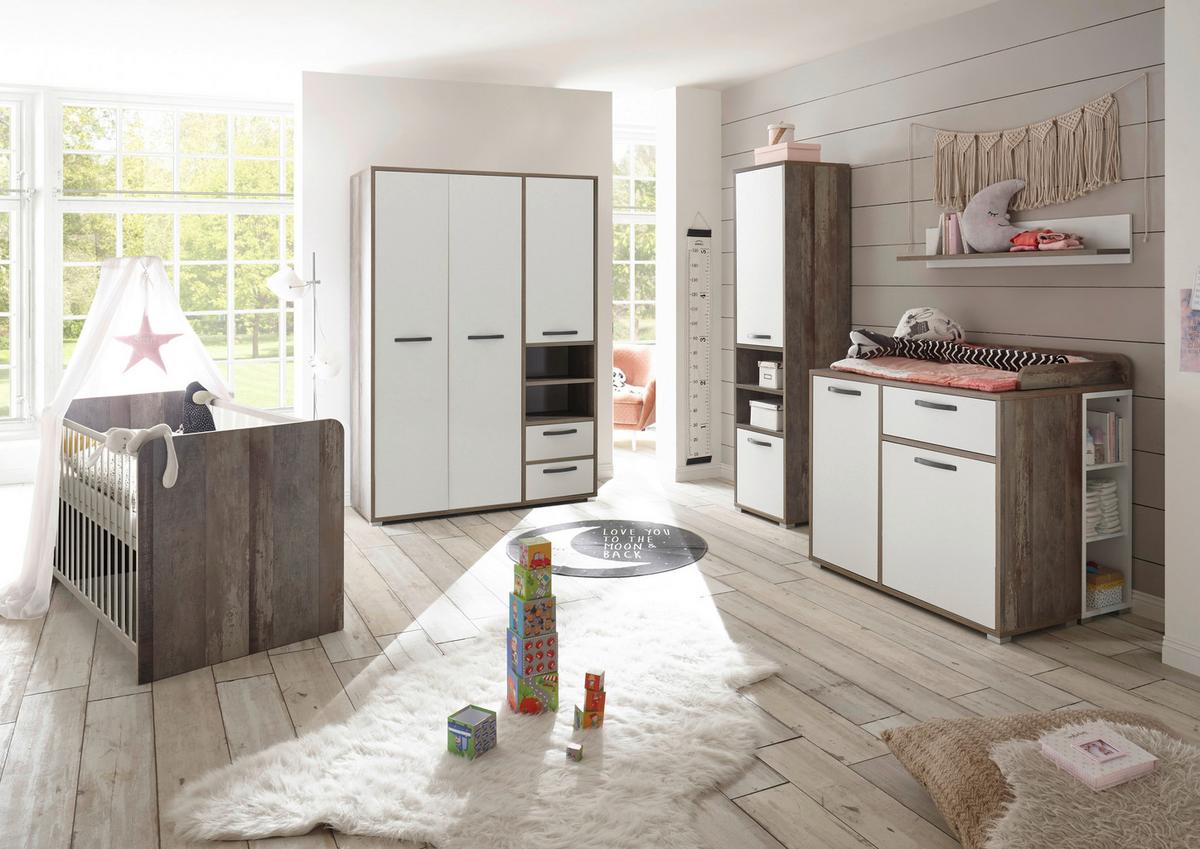 Skriňa s otočnými dverami MOON 138 cm - hnedá/sivá, Modern, kompozitné drevo/plast (138/201/57cm) - MID.YOU
