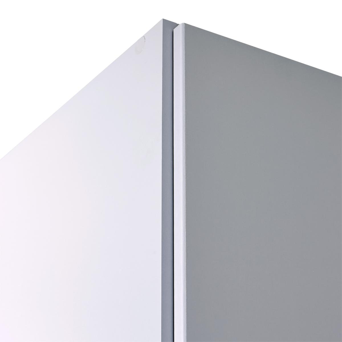 Drehtürenschrank Mit Spiegel 226 cm Alabama, Seidengrau - Transparent/Hellgrau, MODERN, Holzwerkstoff (226/229/54cm)