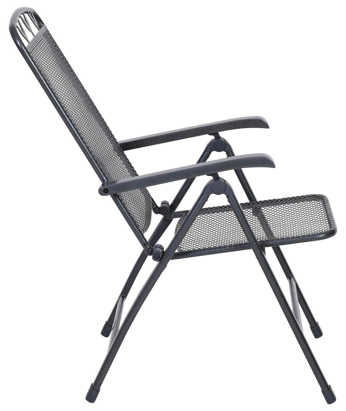 Gartensessel Klappbar Toulouse Metall - Grau, Basics, Metall (58/108/64cm) - Gardenson