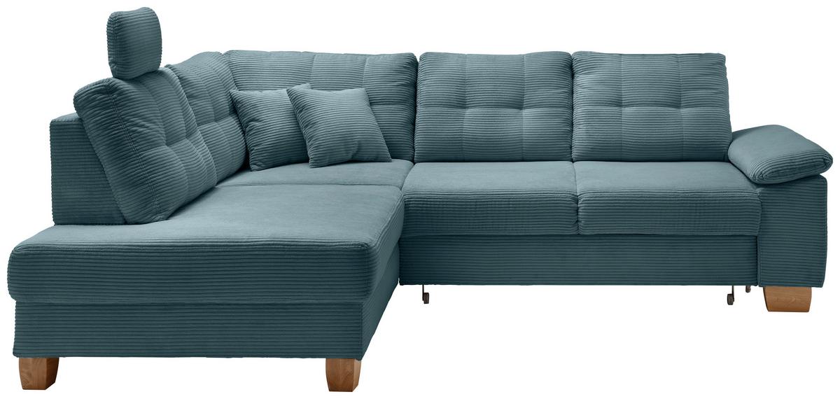 Ecksofa Brizzini Petrol S: 206x274 Cm - Petrol/Naturfarben, MODERN, Textil (206/274cm) - Livetastic