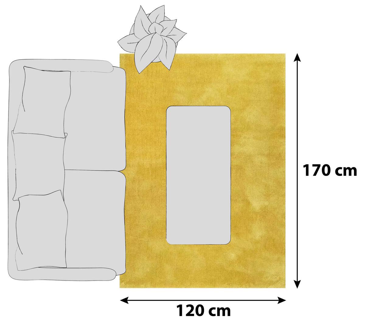Hochflorteppich Relaxx Gelb 120x170 Cm - Gelb, Basics, Textil (120/170cm) - Esprit