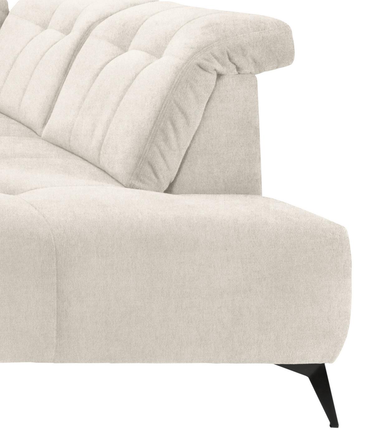 Ecksofa, Sitzvorzug Elektrisch Sano, Creme, 180x337x200 Cm - Creme/Schwarz, MODERN, Textil (180/337/200cm) - Livetastic