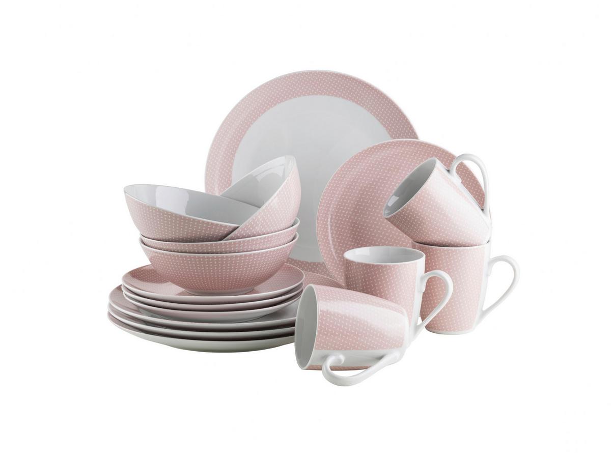 Kombiservice 4 Personen 16-Teilig Hellrosa - Hellrosa, Basics, Keramik - Mäser
