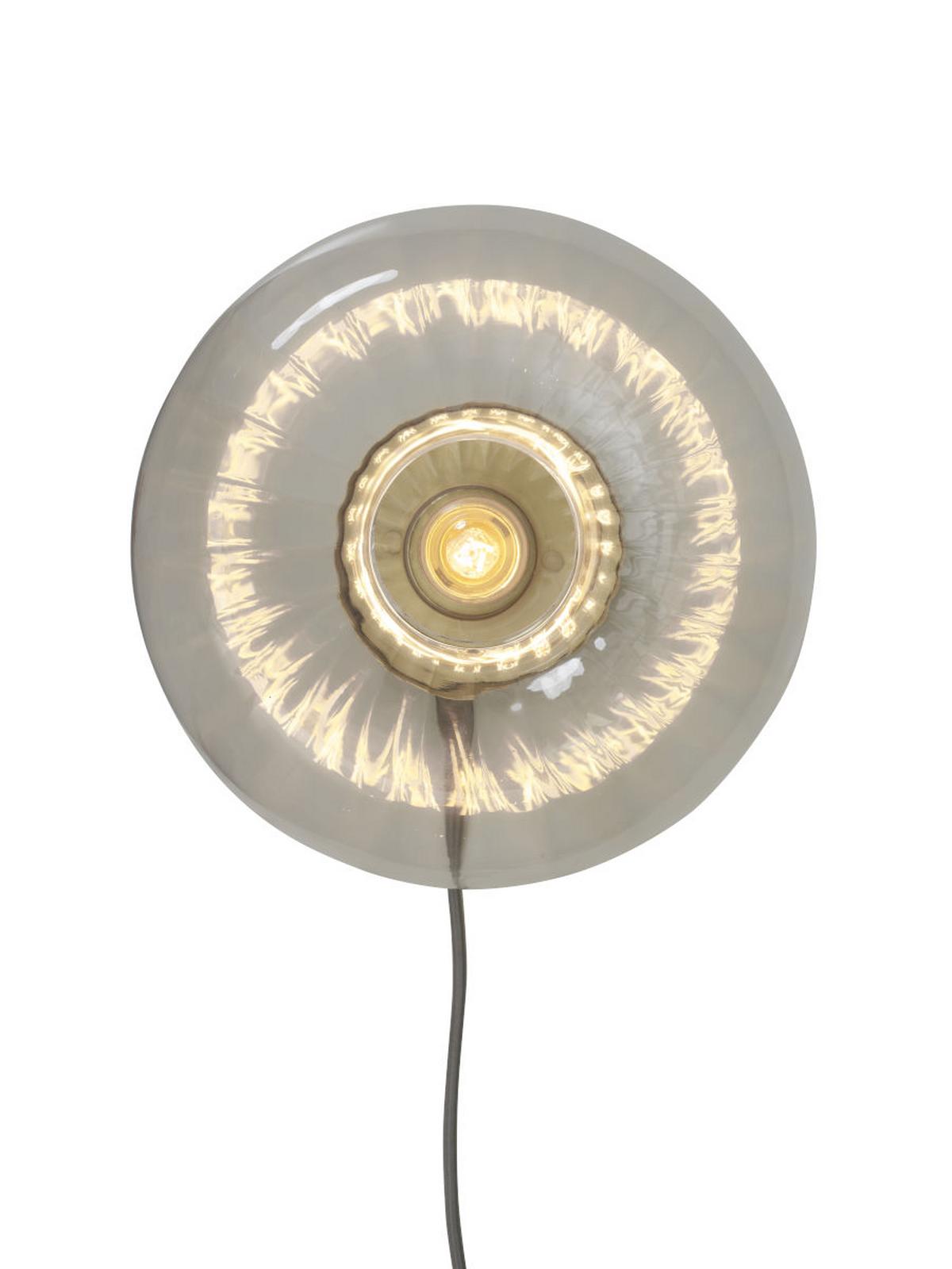 Wandleuchte Brussels 1-Flammig mit Schalter - Transparent/Goldfarben, Basics, Glas/Metall (28cm) - It's about Romi