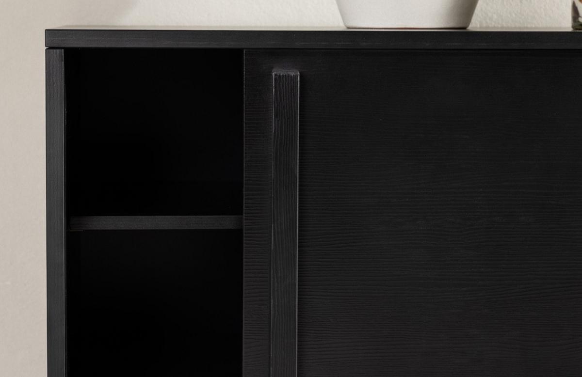 Lowboard Lugo Schwarz B: 180cm - Schwarz, Design, Holzwerkstoff (180/45/40cm) - Livetastic