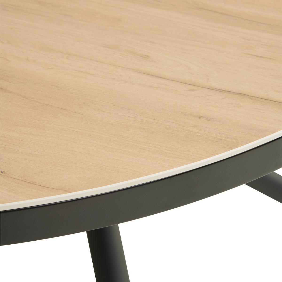 Esstisch Tuana - Bernsteinfarben/Schwarz, LIFESTYLE, Keramik/Holzwerkstoff (120-160/76/120cm) - MID.YOU