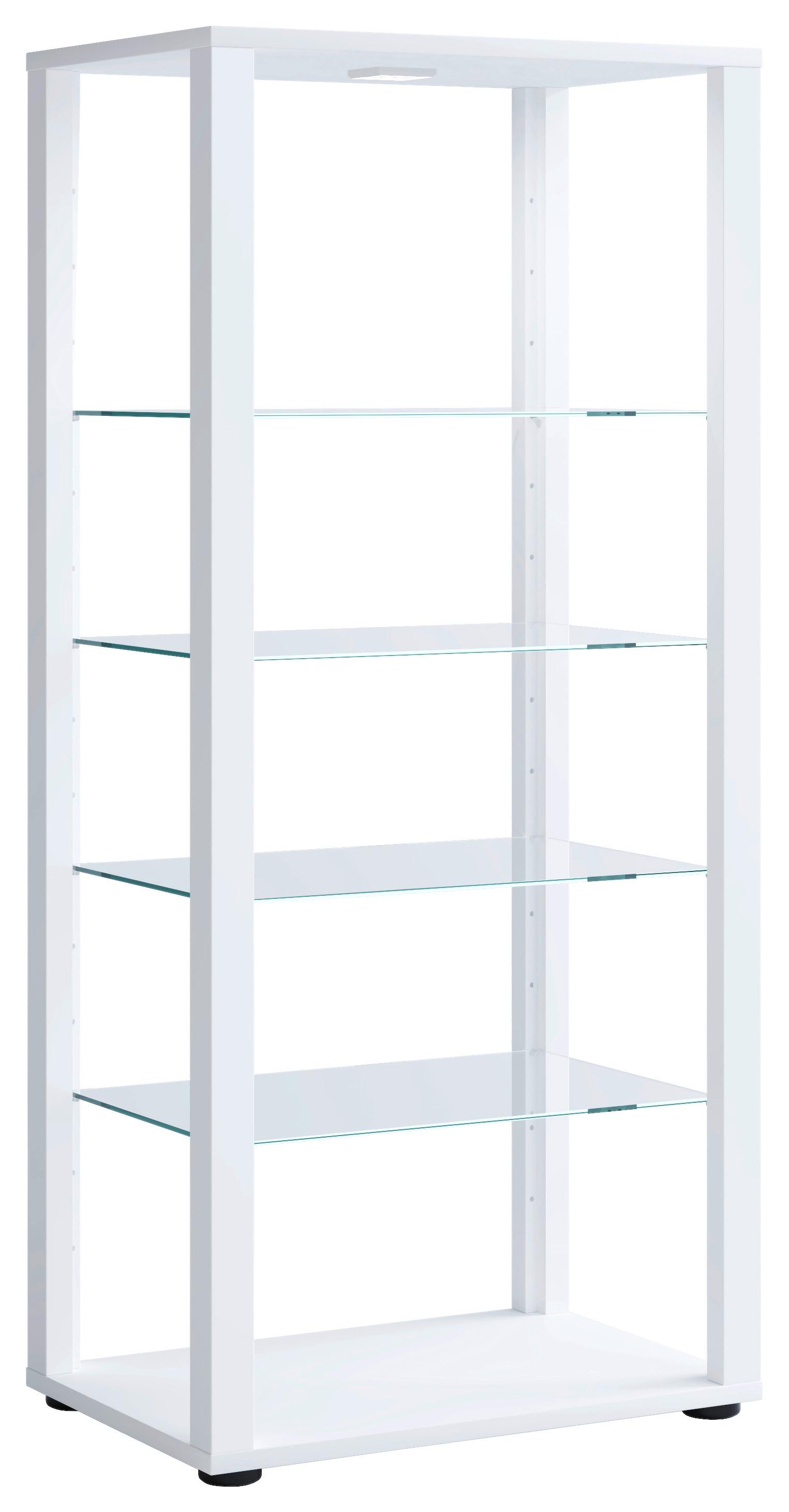 Vitrine Glasol B: 51,8 cm Weiß - Schwarz/Weiß, MODERN, Glas/Holzwerkstoff (51,8/114,5/34,8cm) - MID.YOU