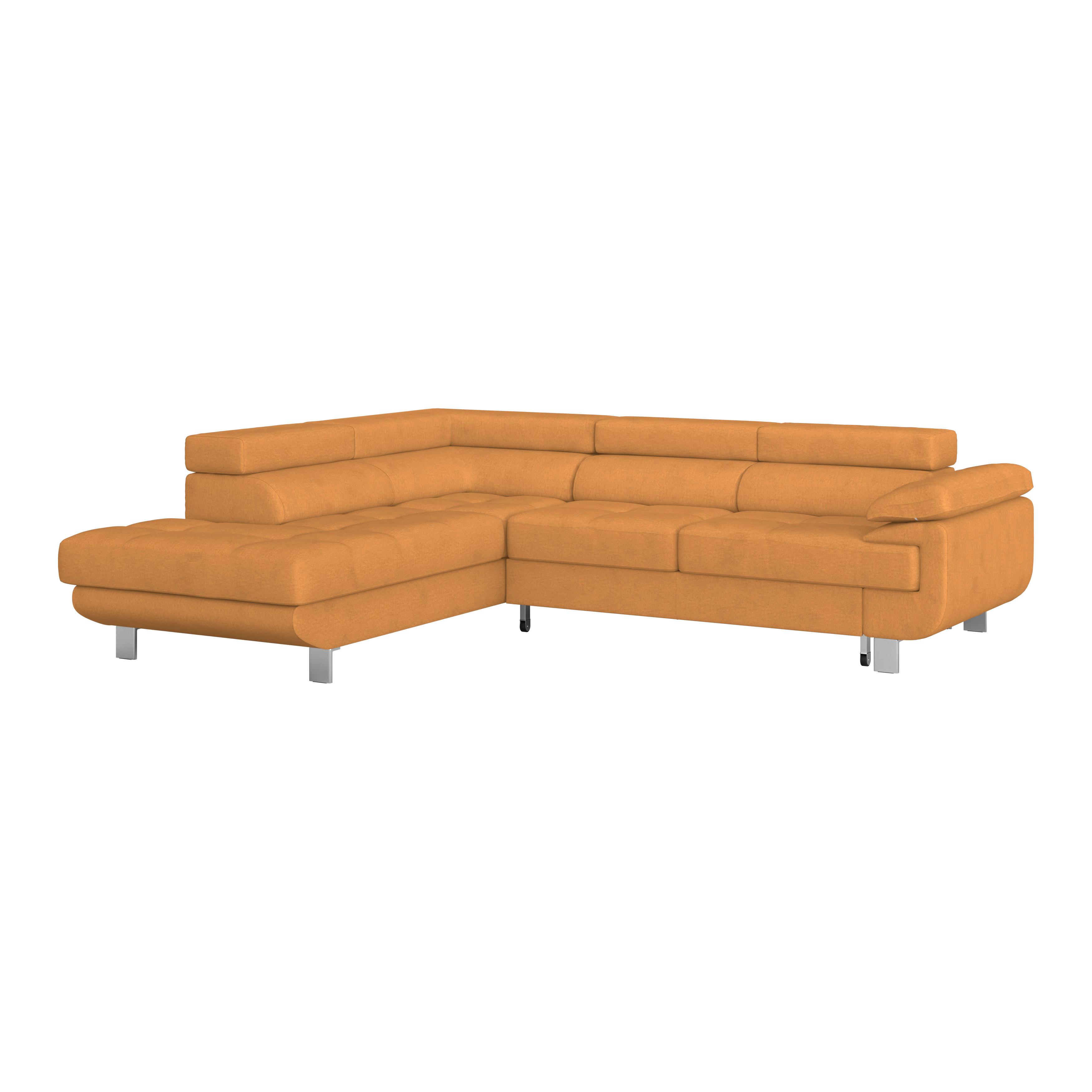 Ecksofa mit Schlaffunktion und Bettkasten Savona Webstoff - Orange, MODERN, Textil (230/270cm) - Ondega
