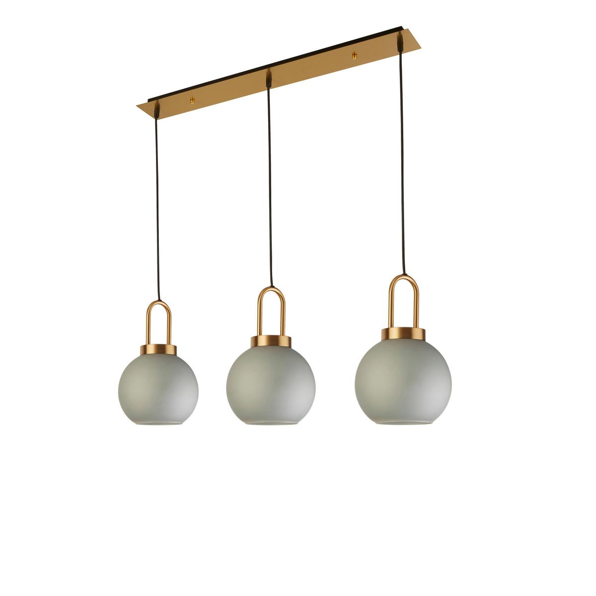 Hängeleuchte Snowdrop H: 120 Cm 3-Flammig - Messingfarben, LIFESTYLE, Glas/Metall (85/20/120cm)