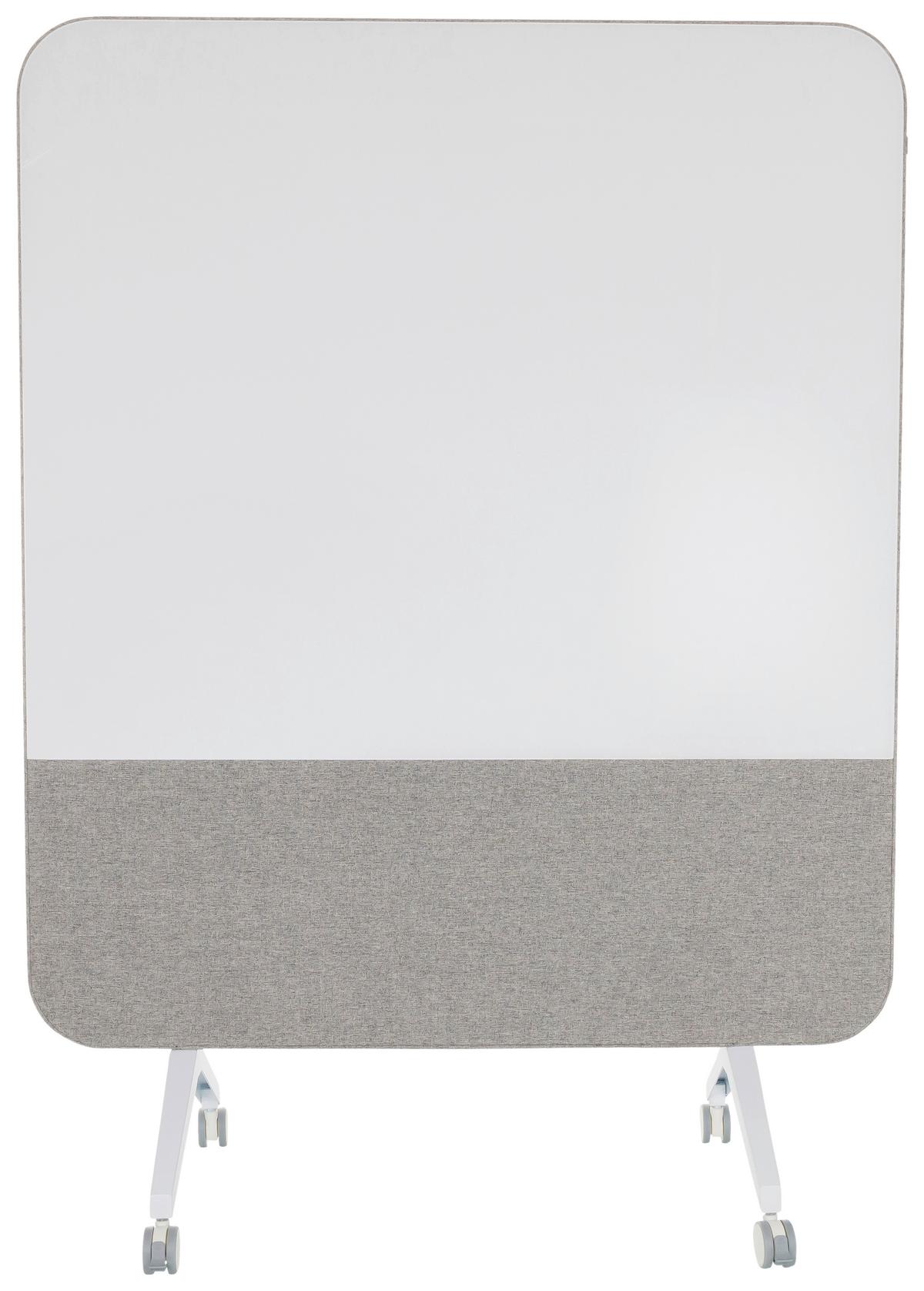 Akustikwand Mit Whiteboard Vision Board - Grau, Basics, Glas/Kunststoff (120/164/60cm) - MID.YOU