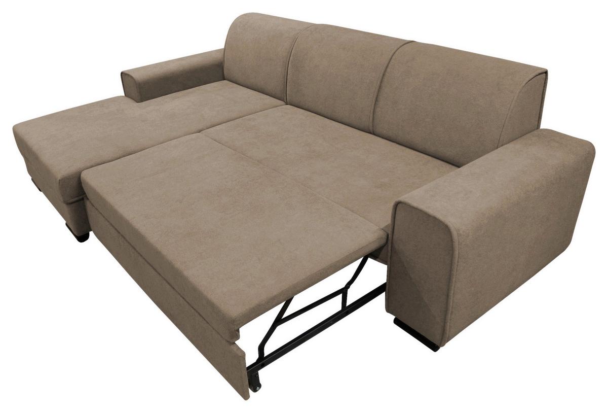 Ecksofa Classic Taupe 175x270 cm - Taupe/Schwarz, Design, Textil (175/270cm) - MID.YOU