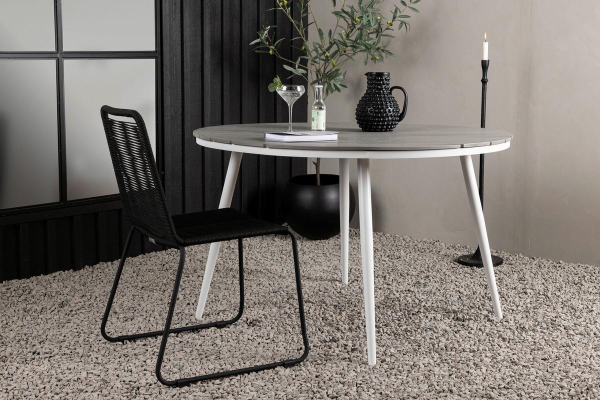 Gartentisch Break - Weiß/Grau, KONVENTIONELL, Kunststoff/Metall (120/120/74cm) - Gardenson
