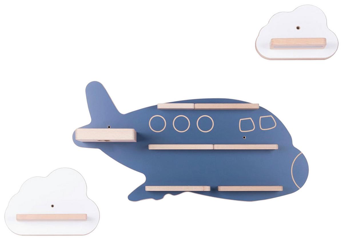 Kinderregal Boarti Blau B: 60 cm - Blau/Weiß, MODERN, Holzwerkstoff (60/30/19cm) - MID.YOU