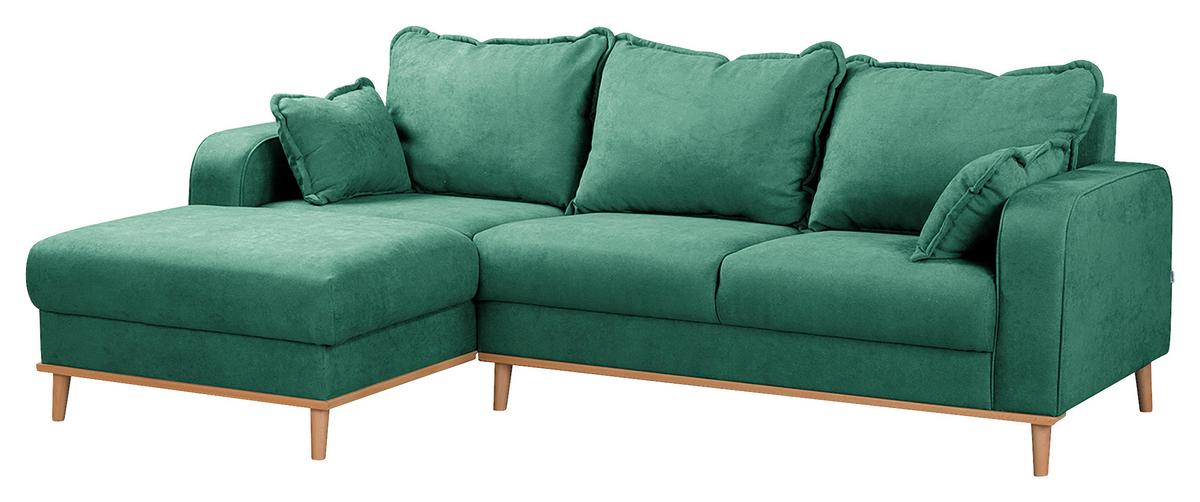 Ecksofa Beata Mintgrün S: 150x230 Cm - Wengefarben/Mintgrün, Design, Textil (150/230cm) - Livetastic