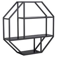 Nástěnný regál SEAFORD TREND - černá, Trend, kov/kompozitní dřevo (77/77/20cm) - Livetastic