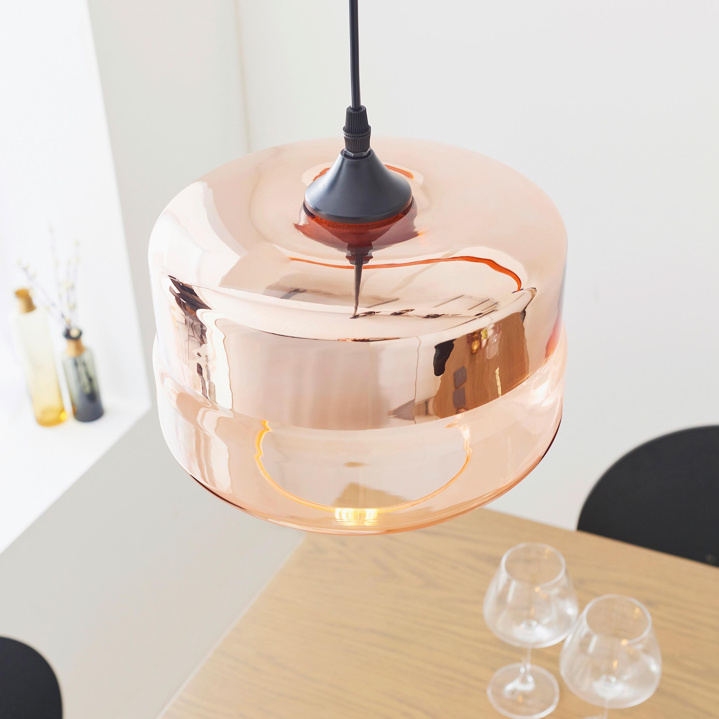 Hängeleuchte A1c5f7 - Cognac/Kupferfarben, Design, Glas (24,6/128,4cm) - ENDON