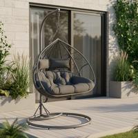 Závěsné křeslo ENEA šedé - šedá, Moderní, kov/textil (133/205/120cm) - Bessagi Garden