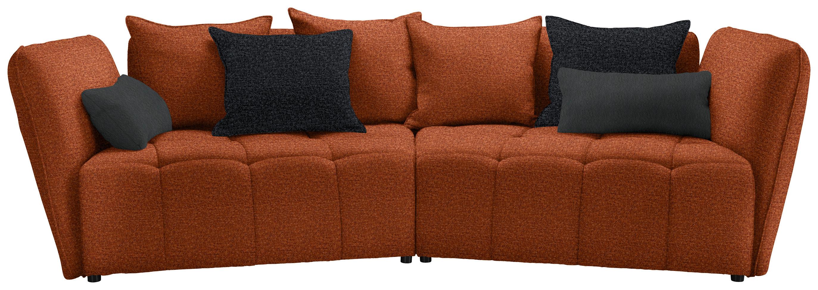 Boxspringová pohovka SOFI, rezavá, tmavě šedá - šedá/černá, Moderní, textil (294/93/152cm) - Premium Living