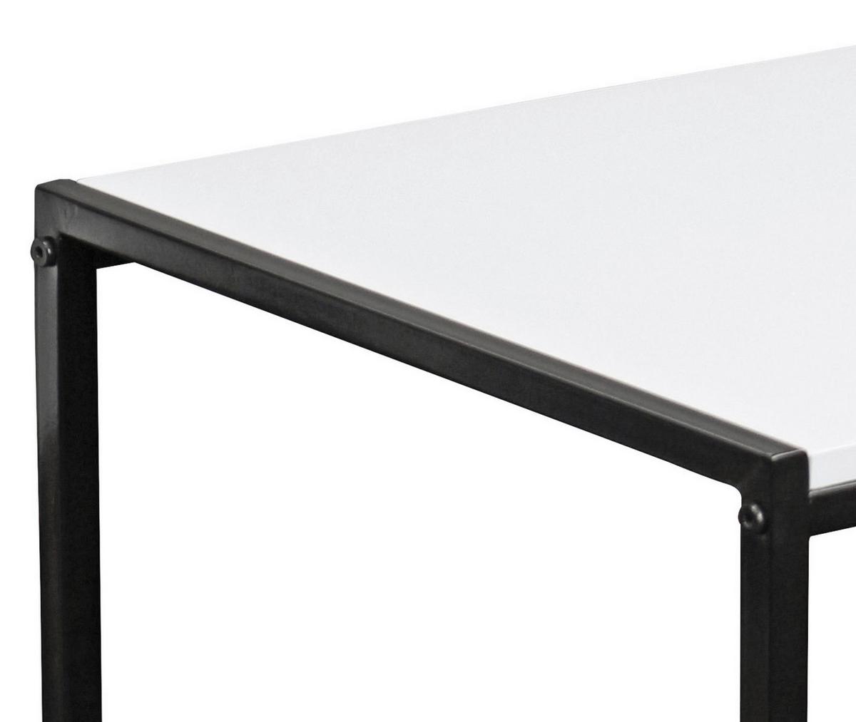 Beistelltisch Bali Weiß + Metall Schwarz - Schwarz/Weiß, MODERN, Holzwerkstoff/Metall (39/58/39cm) - Homezone