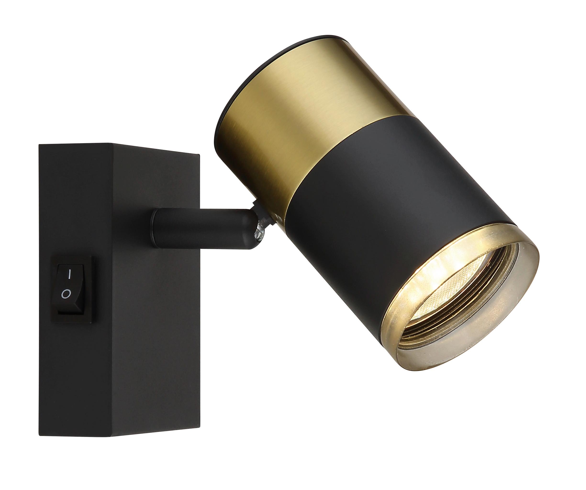 Strahler 57850-1 - Schwarz/Kupferfarben, Design, Kunststoff/Metall (7/9cm) - Globo