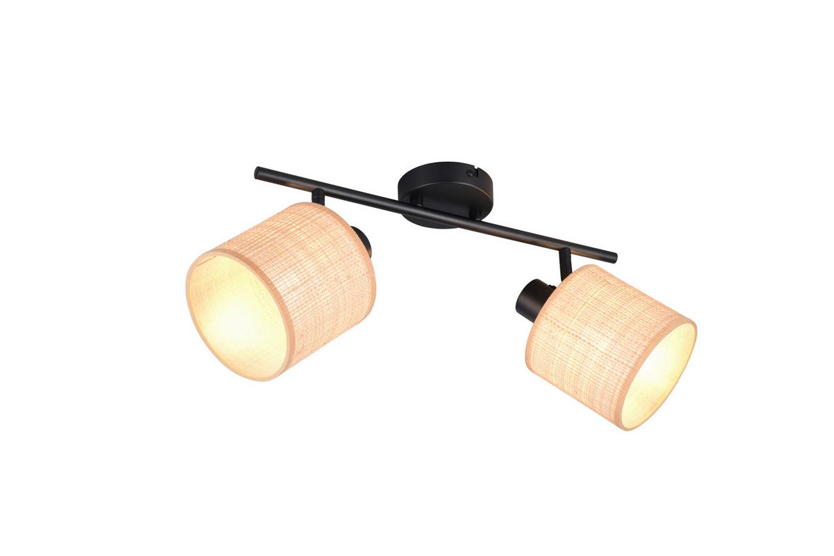 Strahler Naturfarben Schwarz B: 25 Cm - Schwarz/Naturfarben, Natur, Textil/Metall (42,5/25/13cm)