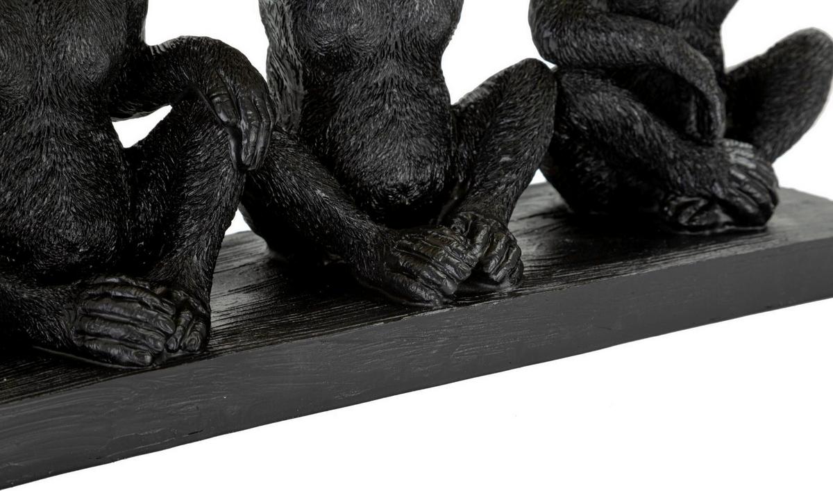 Skulptur Decor Monkey Tris Schwarz, Goldfarben, B: 42 cm - Goldfarben/Schwarz, Basics, Kunststoff (42/20/15.7cm)