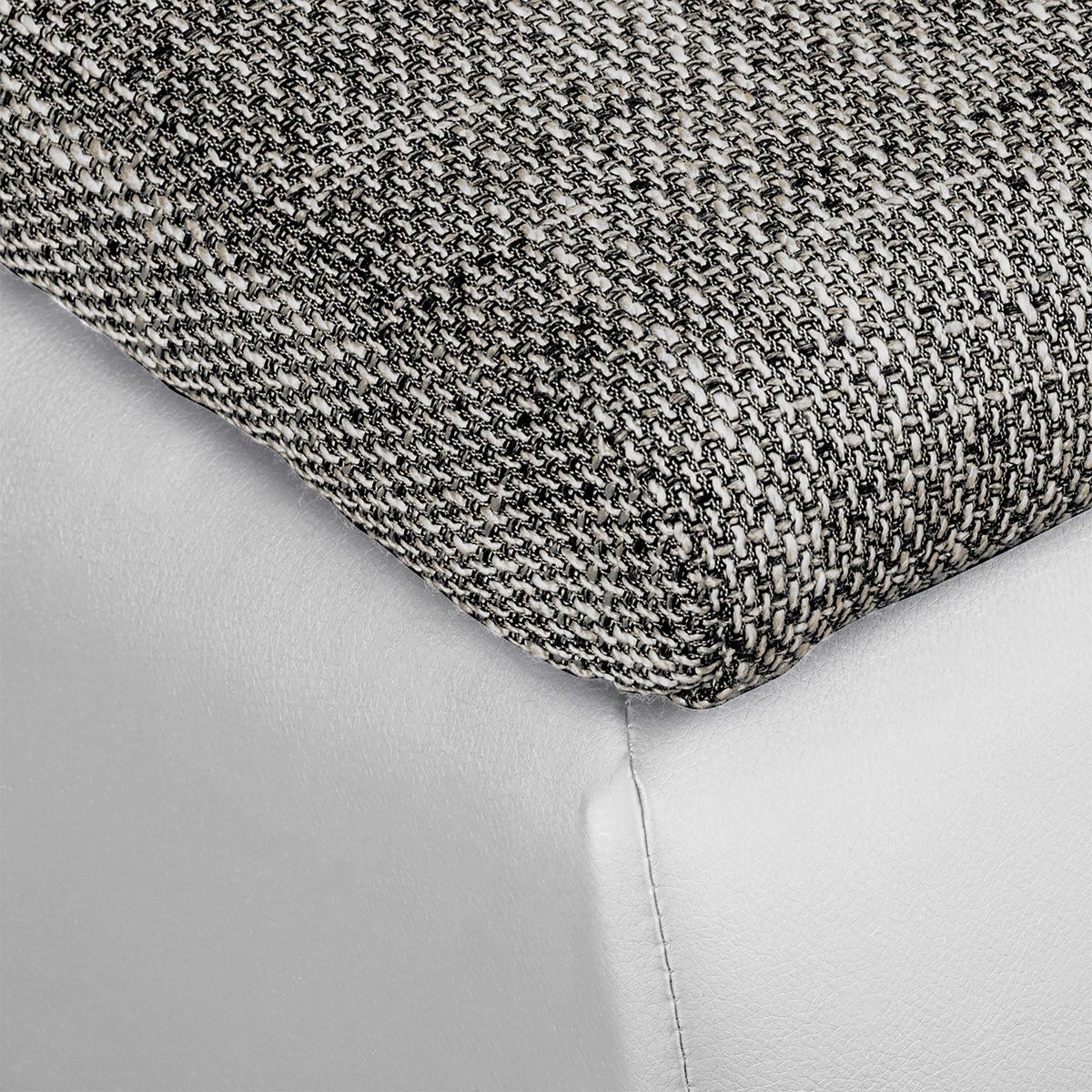 Ecksofa Acra Grau, Weiß B: 266x175 Cm - Chromfarben/Schwarz, Design, Textil (266/175cm) - Livetastic