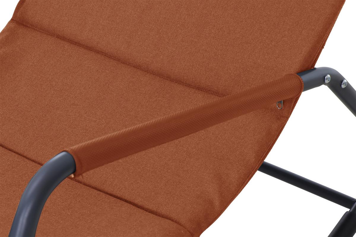 Garten-Relaxliege P02079 - Orange, KONVENTIONELL, Textil/Metall (57/81/143cm) - Siena Garden