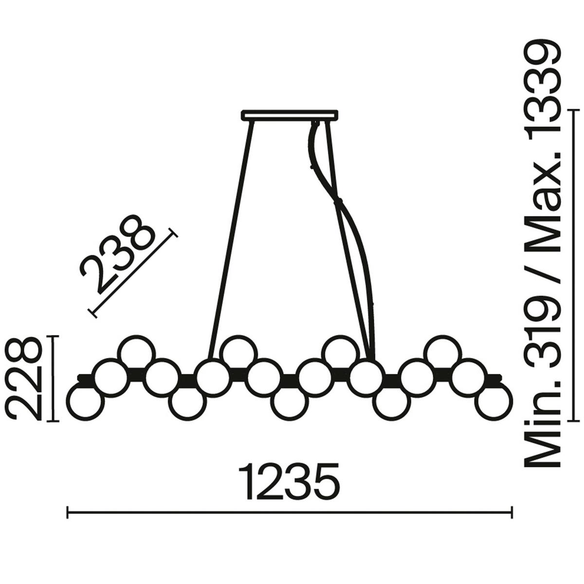 Pendelleuchte Dallas - Goldfarben, Trend, Glas/Metall (23,8/22,8/123,5cm) - MAYTONI