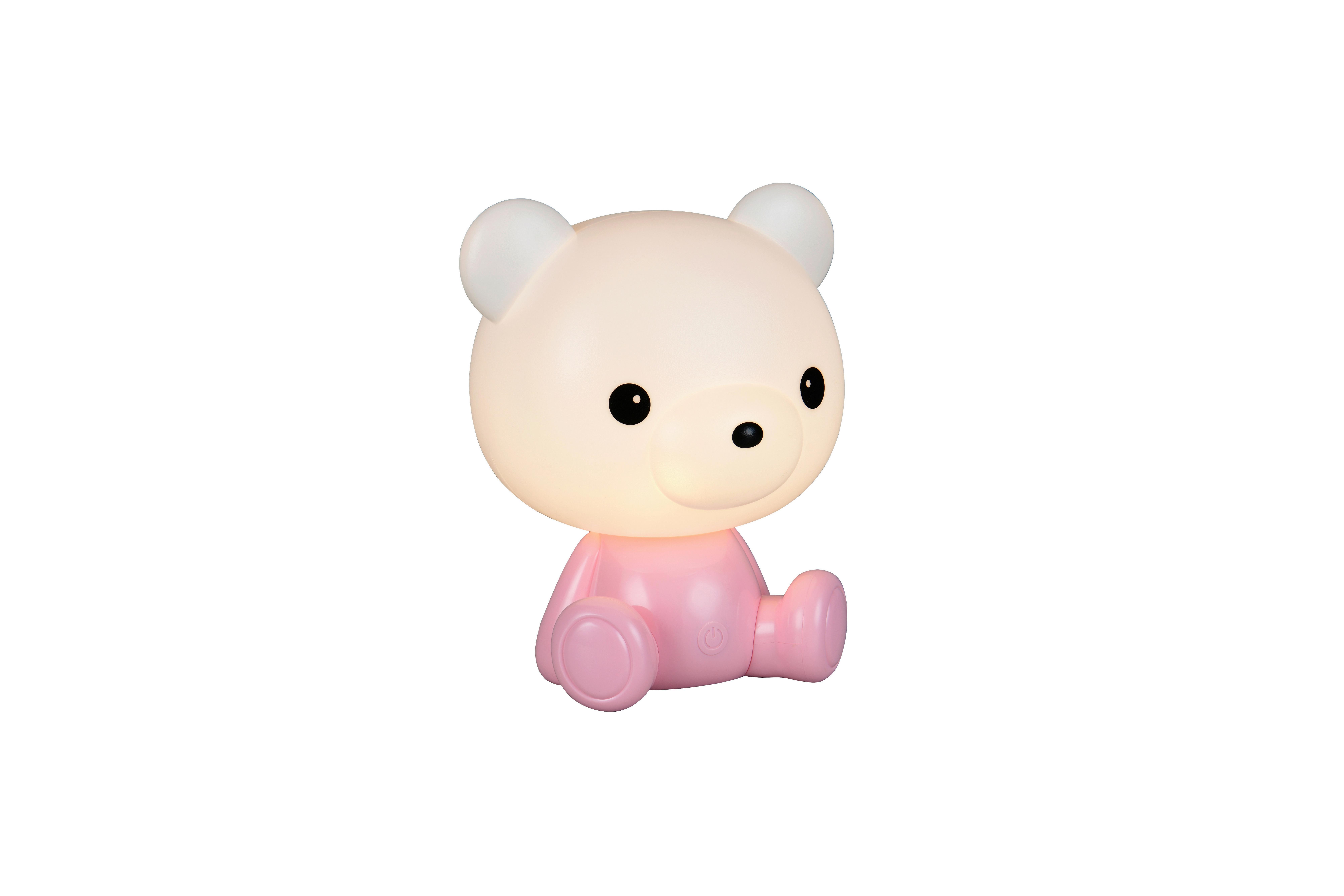 LED-Tischleuchte Cutie Weiß Pink B: 19 cm - Pink/Weiß, LIFESTYLE, Kunststoff (21/19/25,5cm)