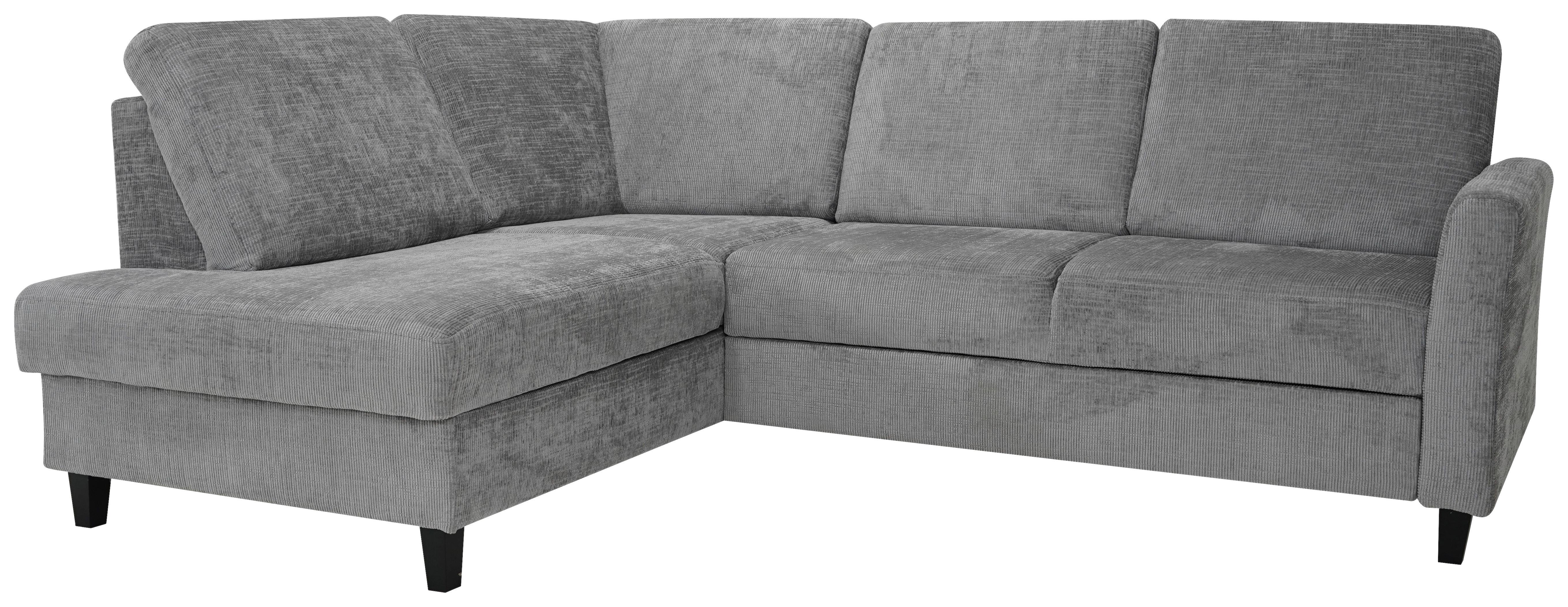Rohová sedačka LARRY, ľavá, sivá - čierna/sivá, Basics, drevo/kompozitné drevo (184/240cm)
