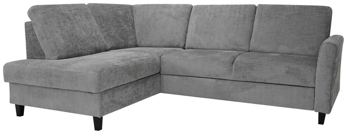 Rohová sedačka LARRY, levá, šedá - šedá/černá, Basics, dřevo/kompozitní dřevo (184/240cm)