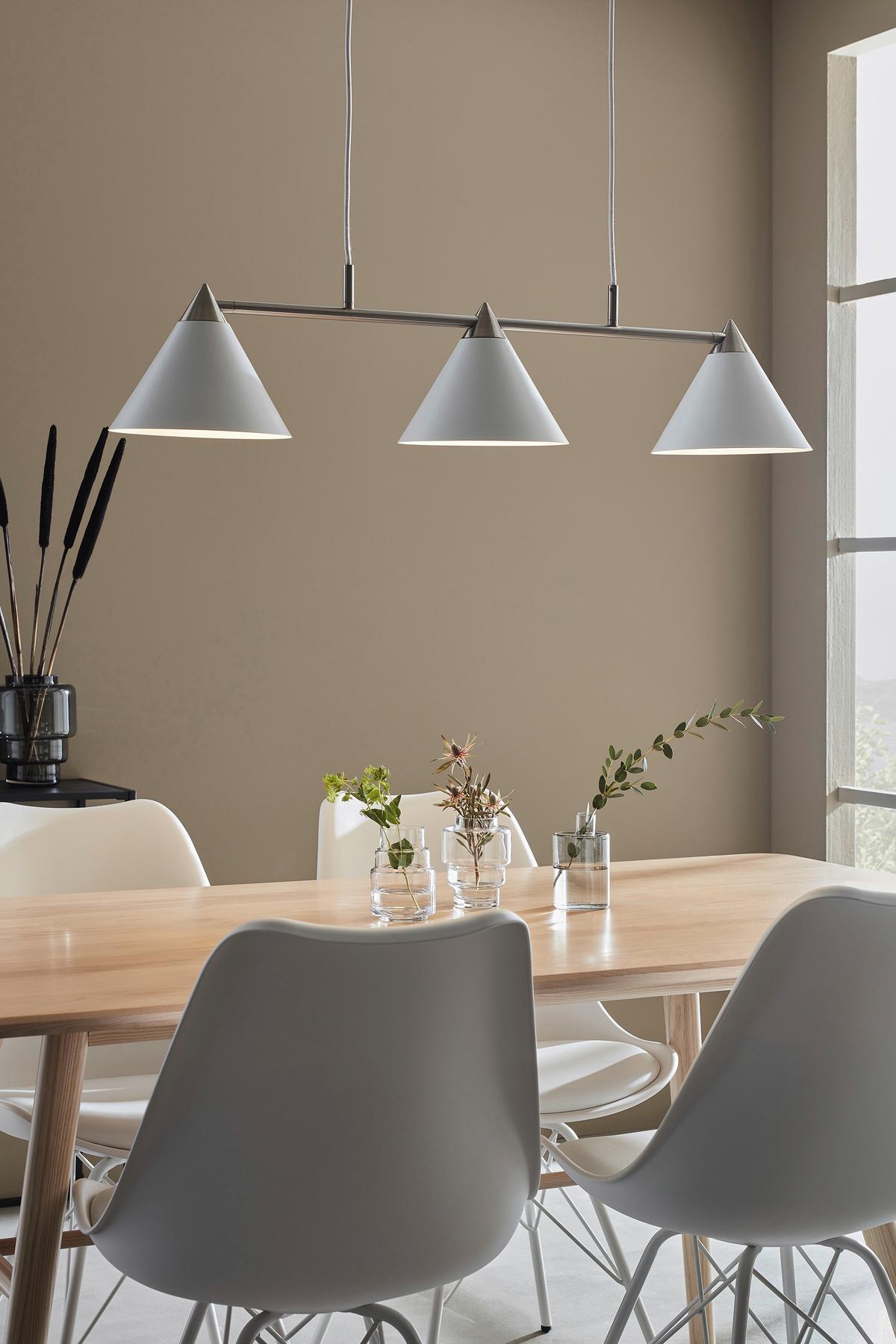 Hängeleuchte Klint Pendant 3l White/Steel - Weiß, Basics, Metall (98/21/21cm) - Markslöjd