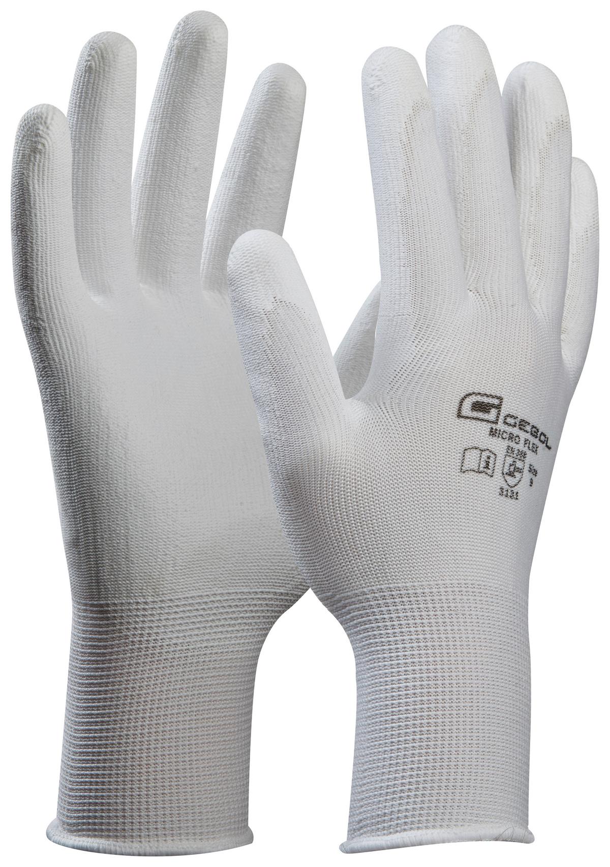 Arbeitshandschuhe 709244 Weiß Gr. 10 Pu-Beschichtung - Weiß, KONVENTIONELL, Textil (10null) - Gebol