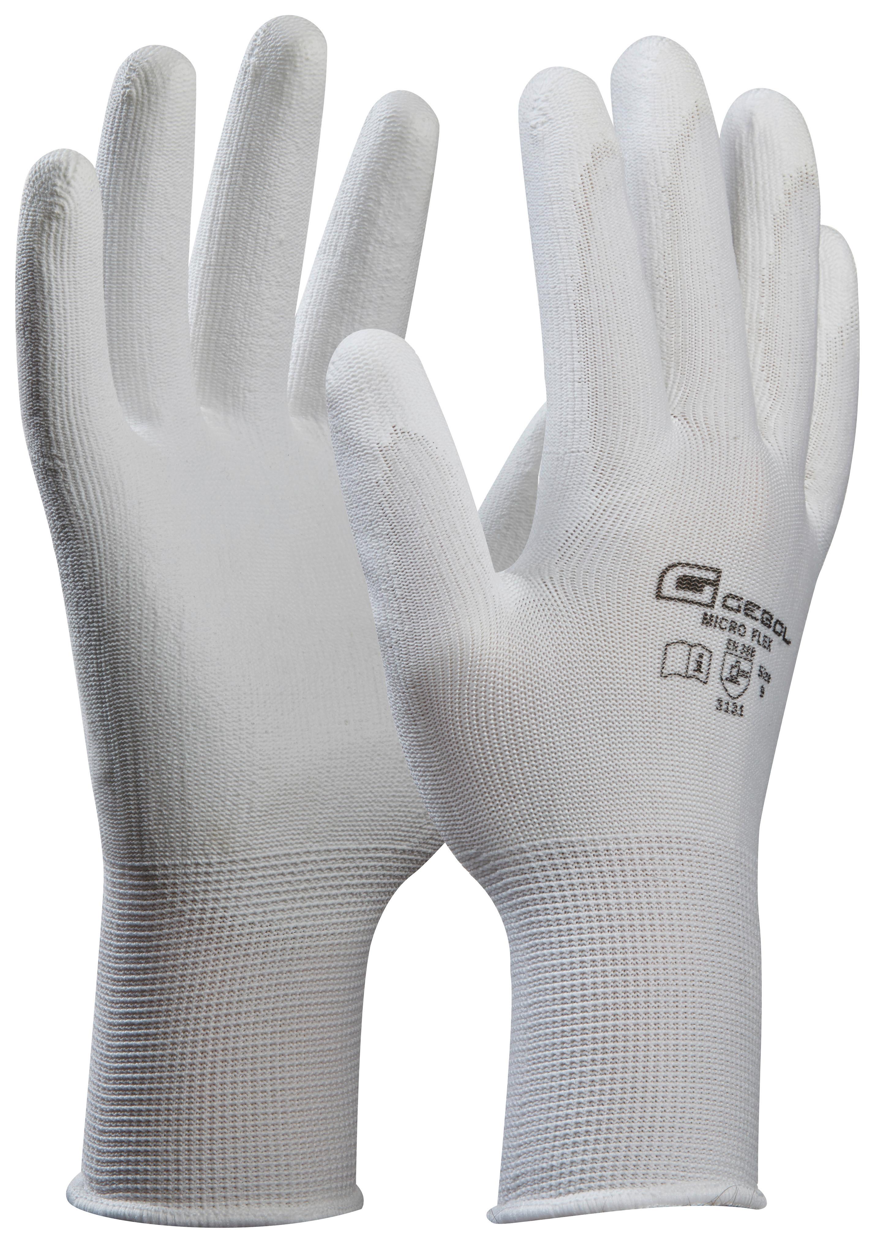 Arbeitshandschuhe 709244 Weiß Gr. 10 Pu-Beschichtung