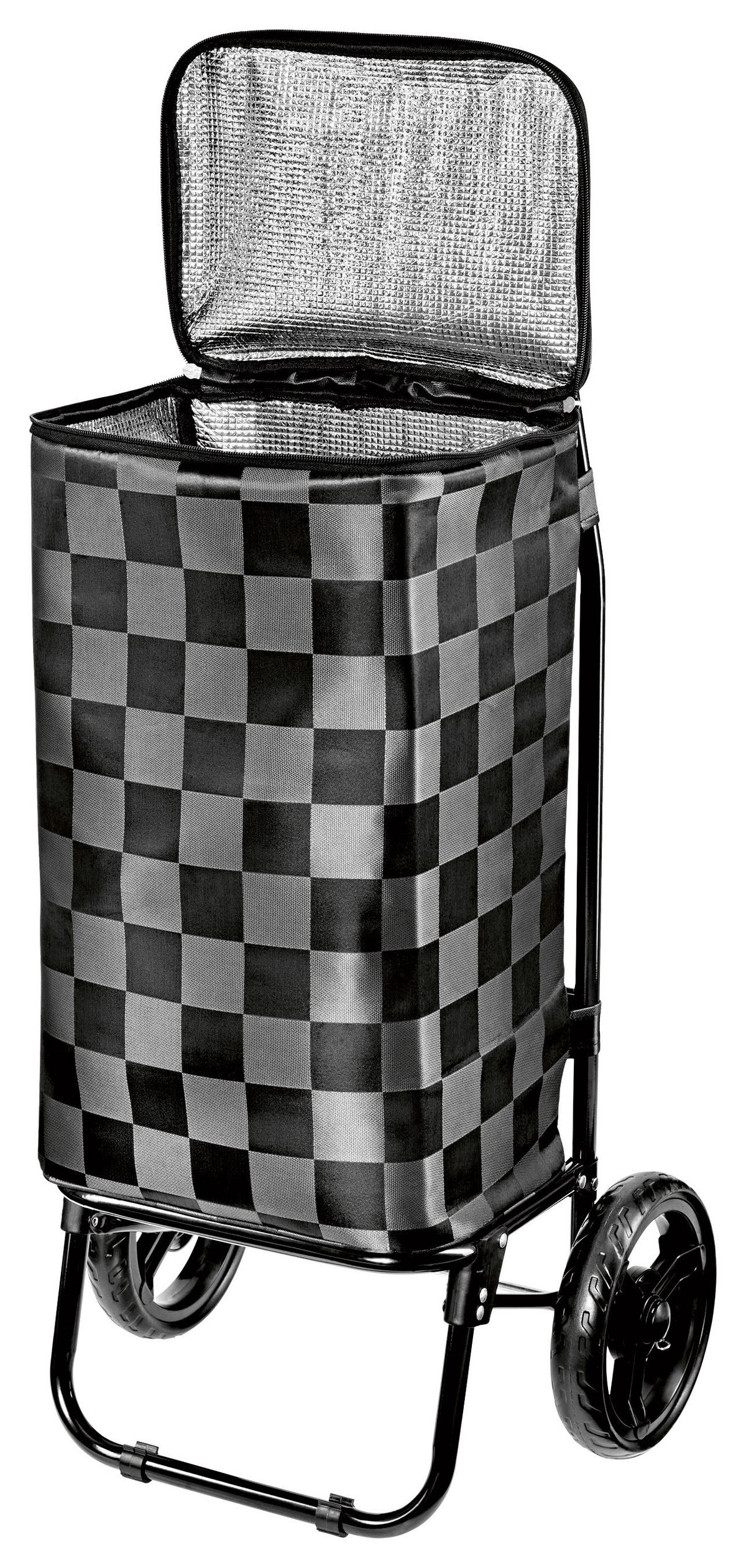 EINKAUFSTROLLEY EASYMAXX - Schwarz/Grau, Basics, Kunststoff/Metall (45/36/98cm) - EASYMAXX