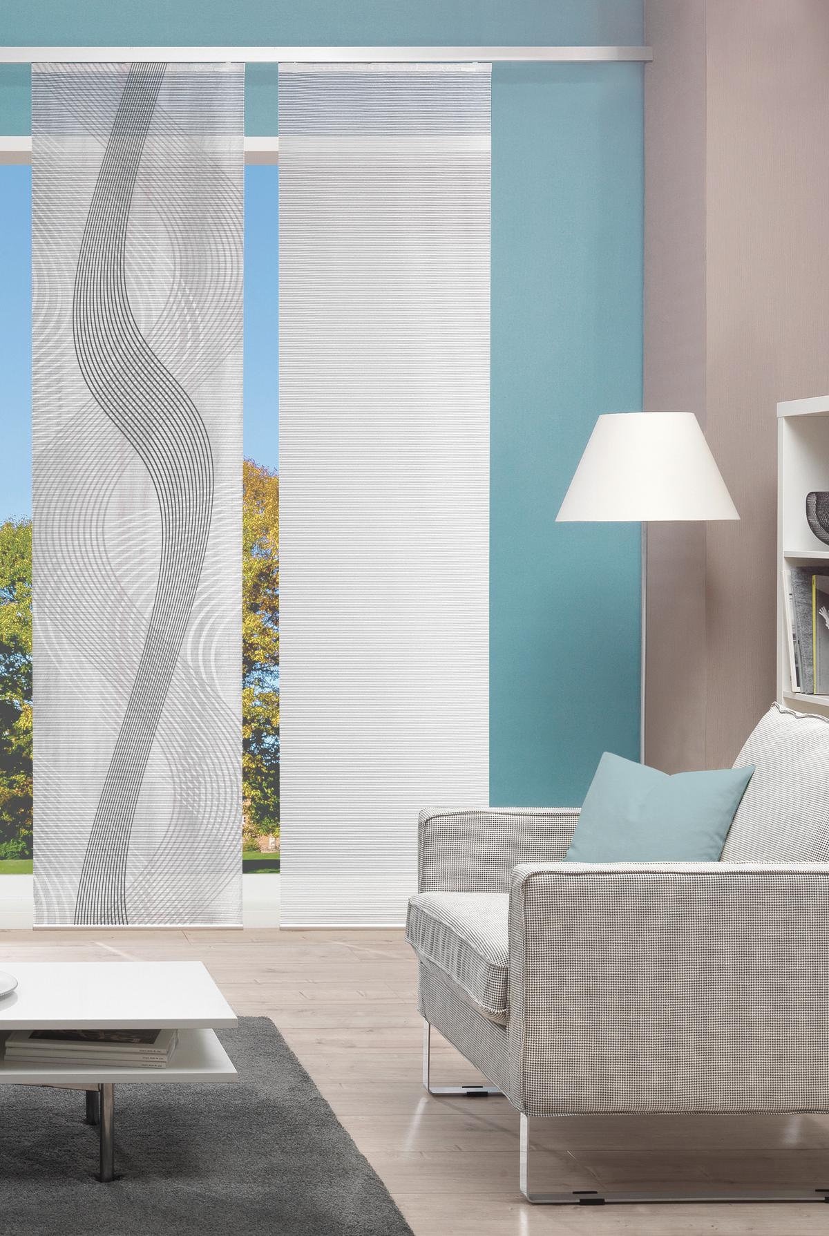 Flächenvorhang Valesi Grau B: 60 Cm - Grau, Design, Textil (60/260cm)