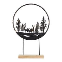 LED dekoračné svietidlo Hilda - hnedá/čierna, Modern, kov/drevo (30/44/6cm) - Modern Living