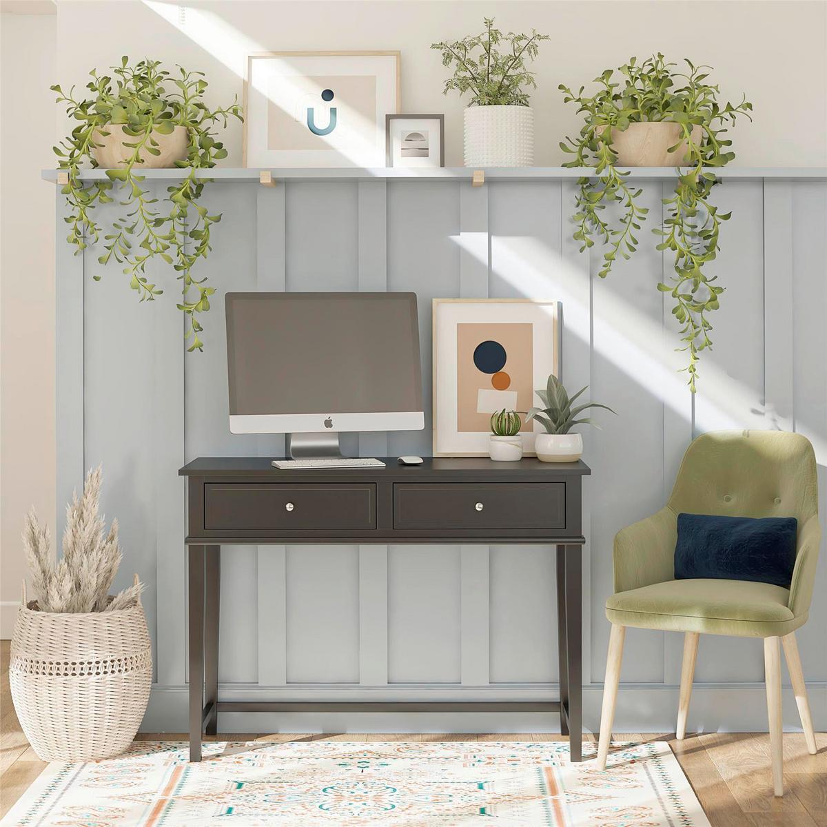 Schreibtisch Franklin Schwarz L: 89cm - Schwarz, Design, Holzwerkstoff (89/75/45cm) - MID.YOU