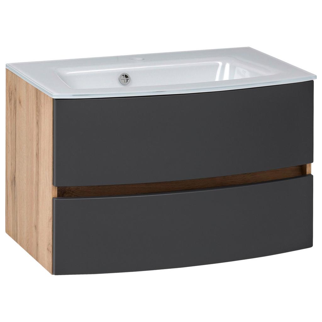 Waschbecken mit Unterschrank Kopenhagen B: 80 cm Weiß