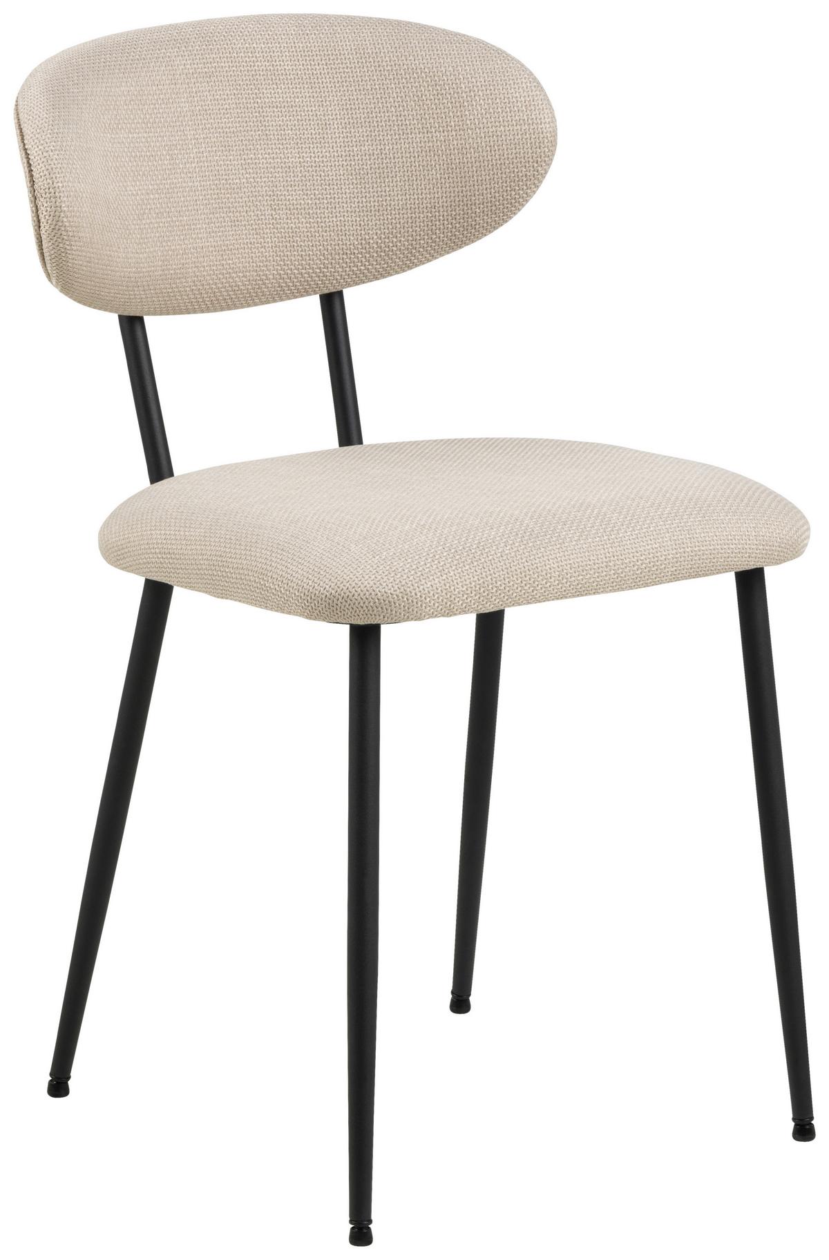 Stolička béžová - čierna/béžová, Design, kov/textil (43,5/78,5/53cm) - MID.YOU