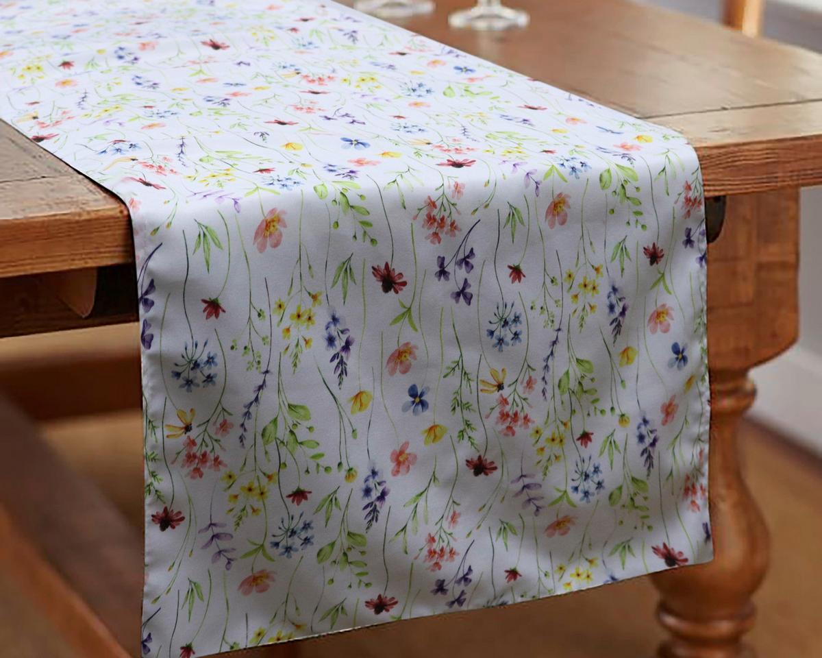TISCHLÄUFER BLUMENWIESE - Multicolor, MODERN, Textil (40/140cm) - Luca Bessoni