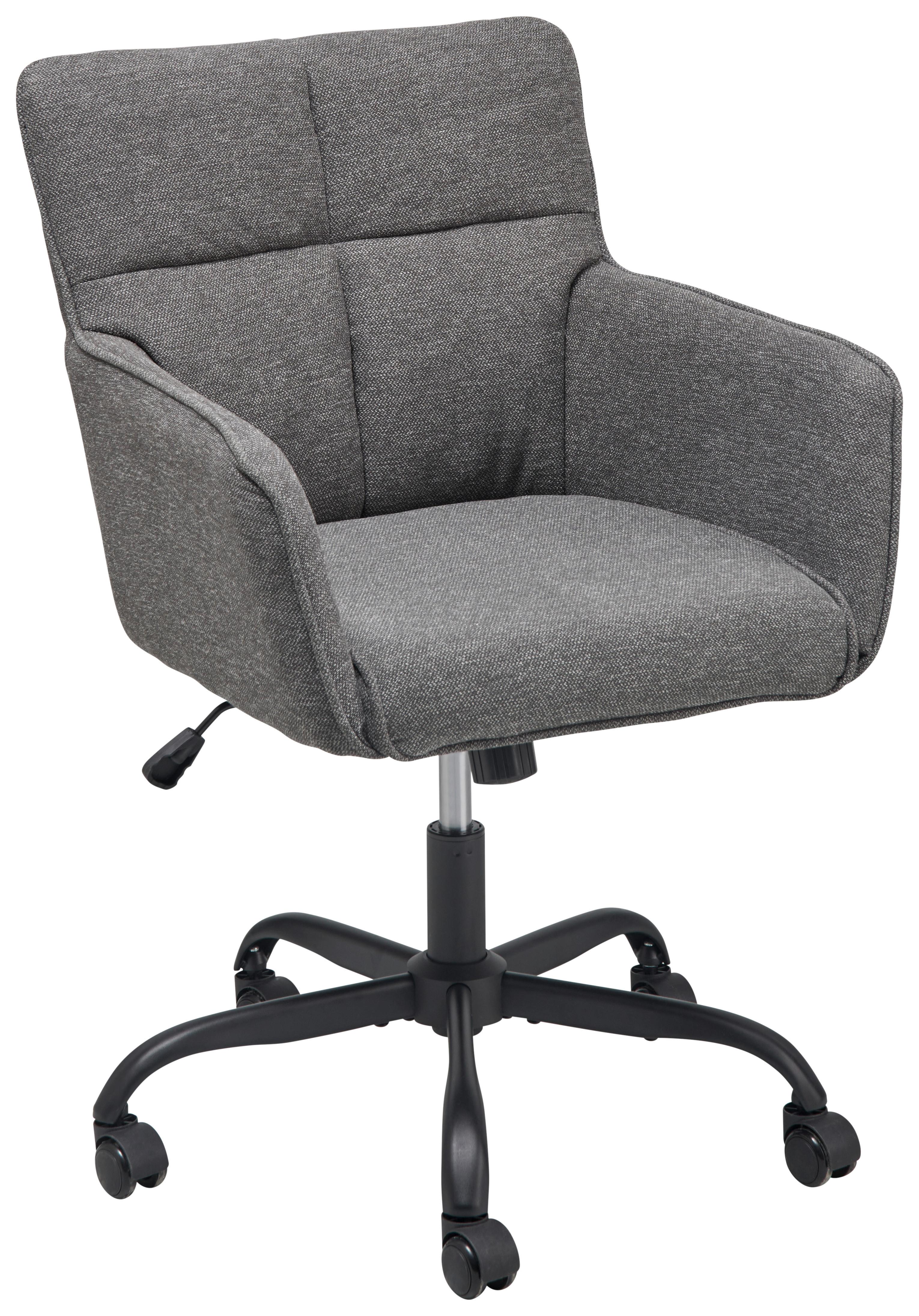 Drehstuhl Lecce - Dunkelgrau/Schwarz, LIFESTYLE, Holz/Kunststoff (59/83-91/62.5cm) - MID.YOU