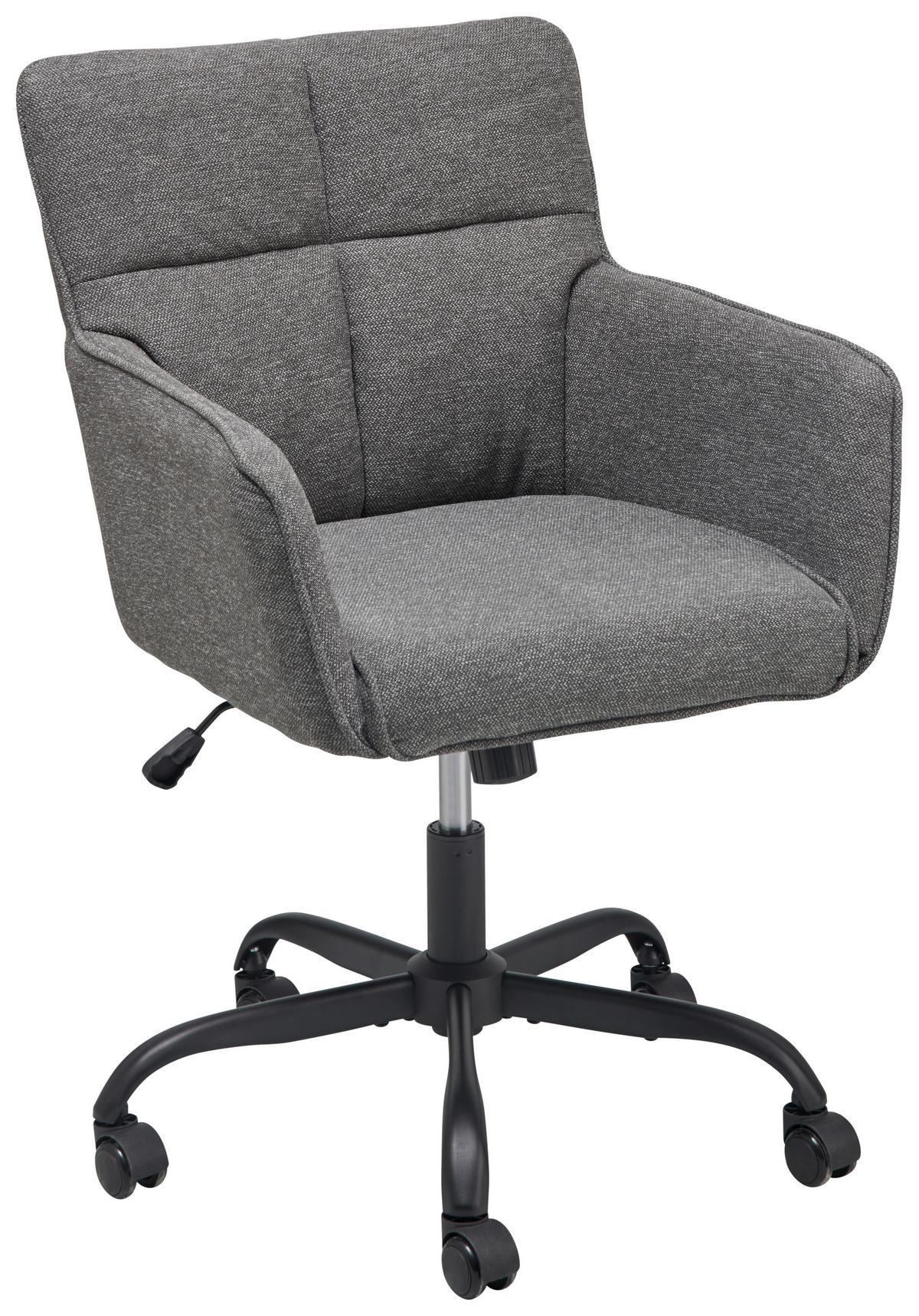 Drehstuhl Lecce - Dunkelgrau/Schwarz, LIFESTYLE, Holz/Kunststoff (59/83-91/62.5cm) - MID.YOU