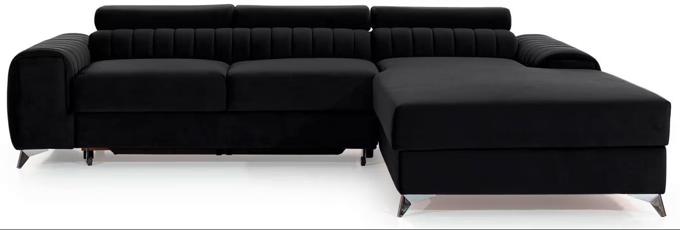 Ecksofa Grayson Schwarz S: 278x205 Cm - Silberfarben/Schwarz, Design, Textil (278/205cm) - MID.YOU