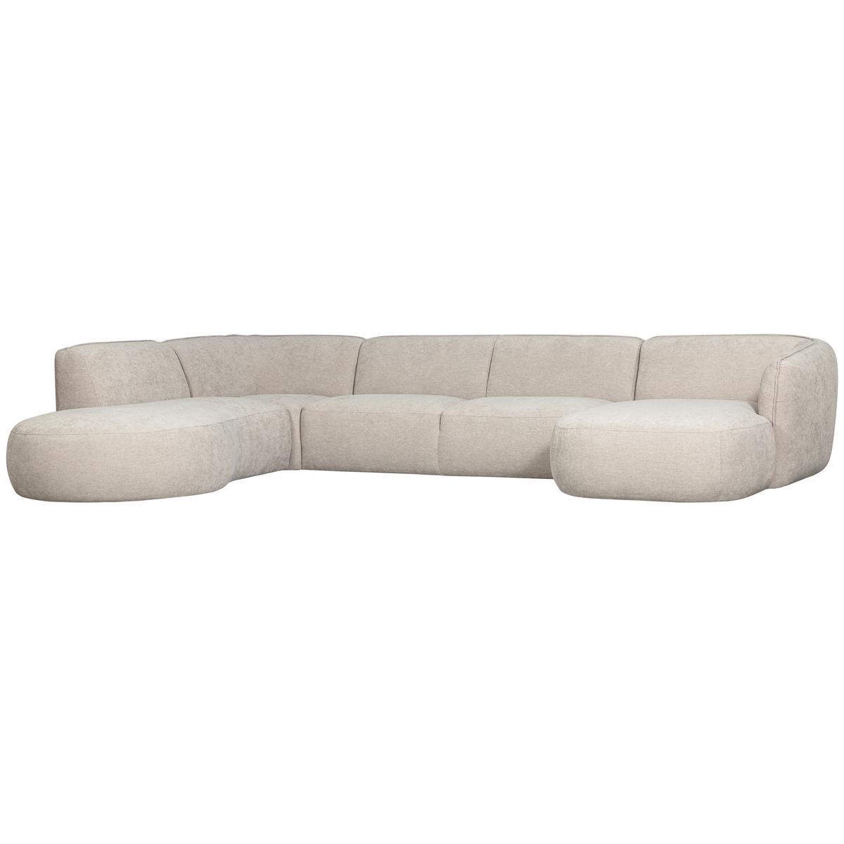 Ecksofa Polly Sandfarben U: 245x353x150cm - Sandfarben/Schwarz, Design, Textil (245/353/150cm) - Livetastic